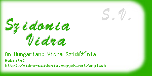szidonia vidra business card